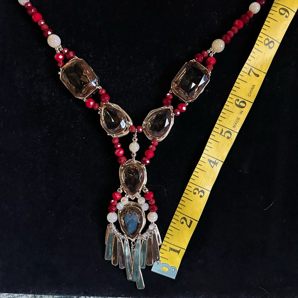 Women's Chico's Necklace Red and Gold - Picture 6 of 10